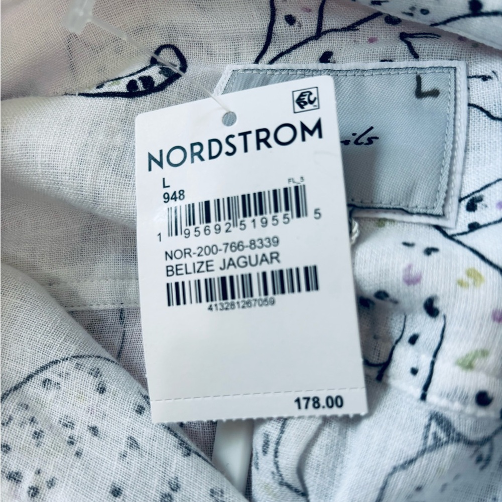Rails/Nordstrom Charli Linen Blend Button Up Shirt in Belize Jaguar Size L. NWT - Picture 6 of 9